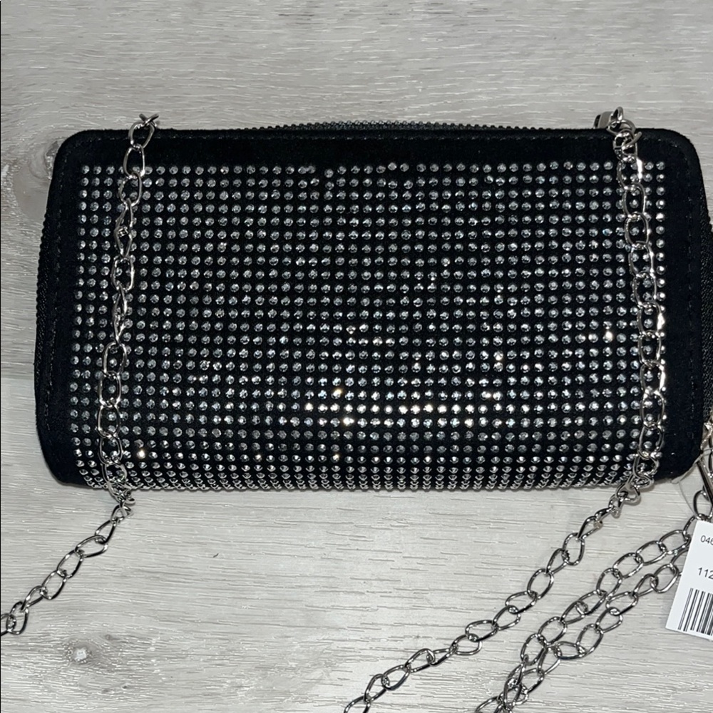 Glamorous Black and Silver Rhinestone Clutch